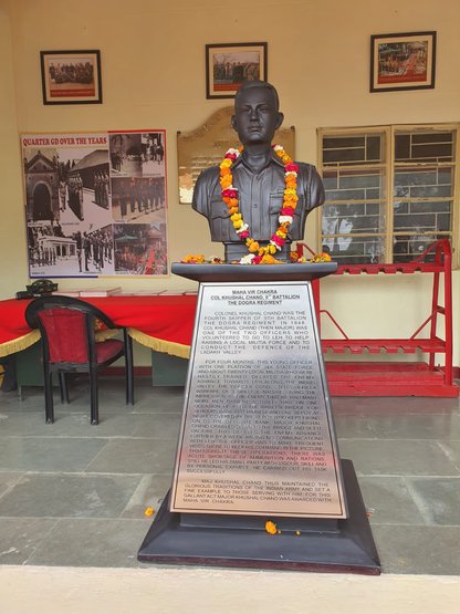 The bust of Col Khushal Chand. (Credits: X/@RohanChandThak1)