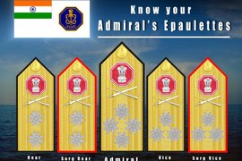 New design of the epaulettes of Admirals of the Navy. Credits: X/@indiannavy