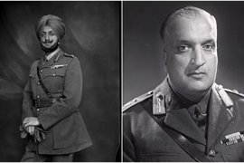 Maharaja Bhupinder Singh of Patiala (left), and Maharaja Hari Singh of Kashmir (right).