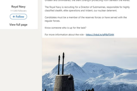 UK Royal Navy's recruitment ad on LinkedIn.