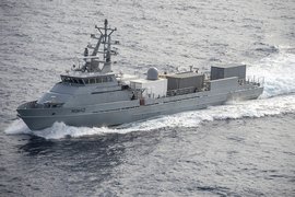 The large unmanned surface vessel Nomad transits the Pacific Ocean to participate in Rim of the Pacific (RIMPAC) Exercise, 2022. Picture Credits: Wikipedia